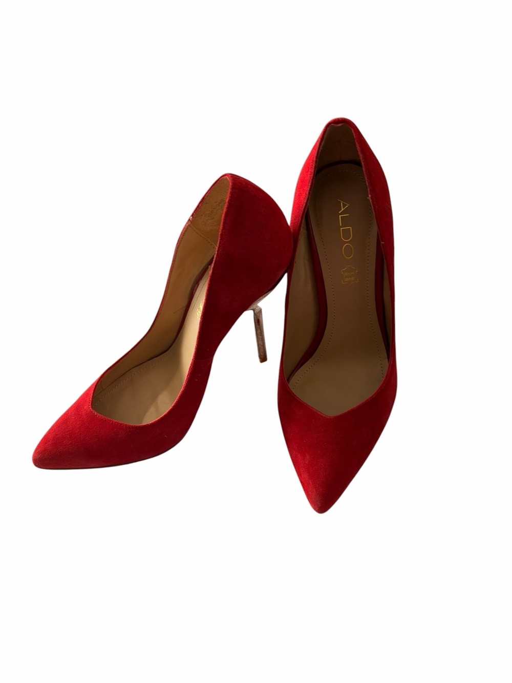 Aldo Red Suede Pointed-Toe Stiletto Heels